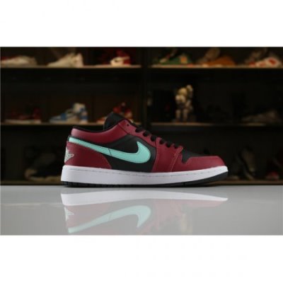 Nike Air Jordan 1 Low Siyah / Yeşil / Kırmızı Basketbol Ayakkabısı Türkiye - JX0CCZ93